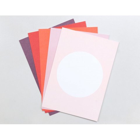 Set di cartoline "Pescatore di perle", Mix di cerchi DIN A6, 400 g/m², 5 pezzi, frutti di bosco