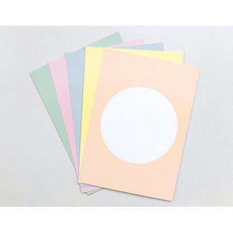 Perlenfischer postcard set, circle DIN A6, 400 g/m², 5 pieces, spring