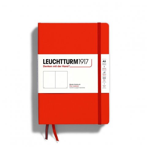 Taccuino Faro Copertina rigida Colori naturali A5, medio, bianco, 123 pagine, rosso volpe