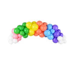 Balloon garland incl. 60 balloons + instructions, rainbow color mix