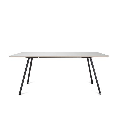 Modulor Y4 table, steel, black 20° Multiplex Linoleum 4177, beveled edge, 24x900x1800mm