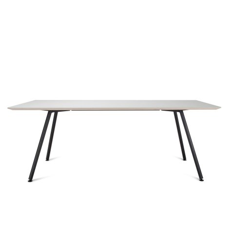 Modulor Y4 table, steel, black 20° Multiplex Linoleum 4177, beveled edge, 24x900x2000mm