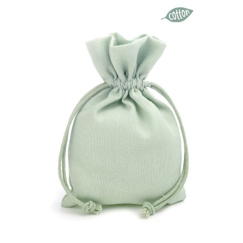 Cotton sack, coloured, with drawstring 120 x 170 mm, 100 % cotton, light olive