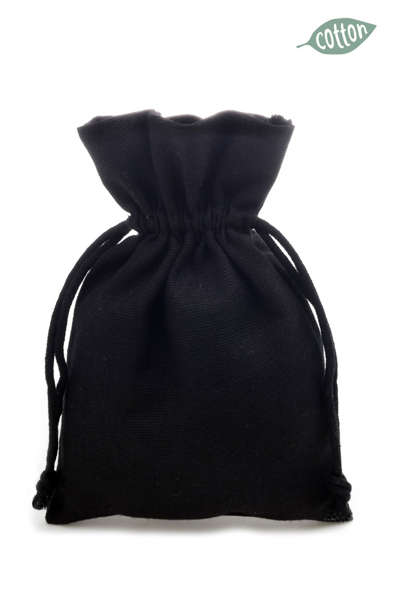 Black cotton drawstring bag shop