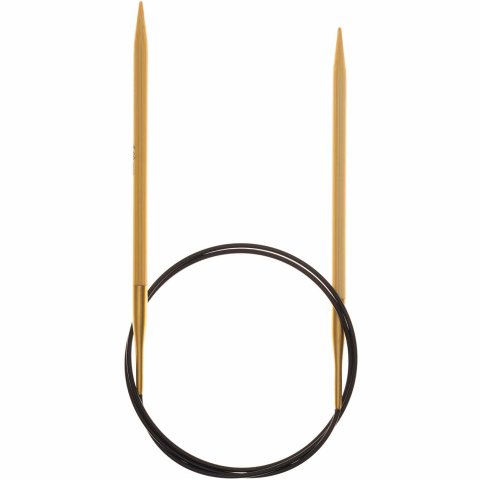 Agujas circulares 5,0 mm, de bambú, 80 cm de longitud de cuerda