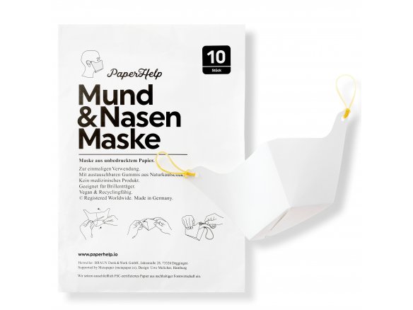 PaperHelp Mund & Nasen Masken Set Papier, bemalbar