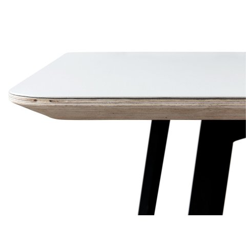Modulor linoleum tabletop, bevelled edge, 50mm corner radius 26mm, multiplex core, 900x2000mm, linoleum smoked.