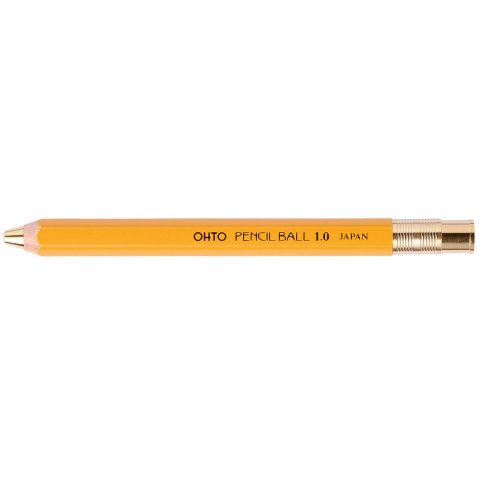 Ohto Pencil Ball 1.0 wooden ballpoint pen yellow