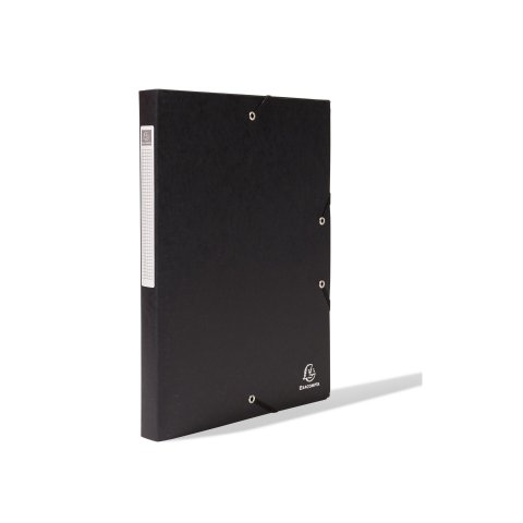 Exacompta Karton-Archivbox mit Gummizug 240 x 320 für DIN A4, schwarz