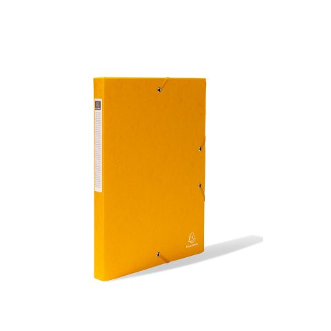 Caja de archivo de cartón Exacompta con cinta elástica 240 x 320 para DIN A4, amarillo