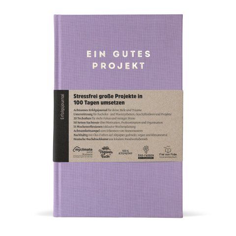 Erfolgsjournal Ein gutes Projekt ca. 14 x 22 cm, für 100 Tage, lavendel