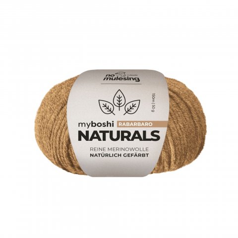 Myboshi Wolle Naturals 150 m, 100 % Merinowolle, rabarbaro