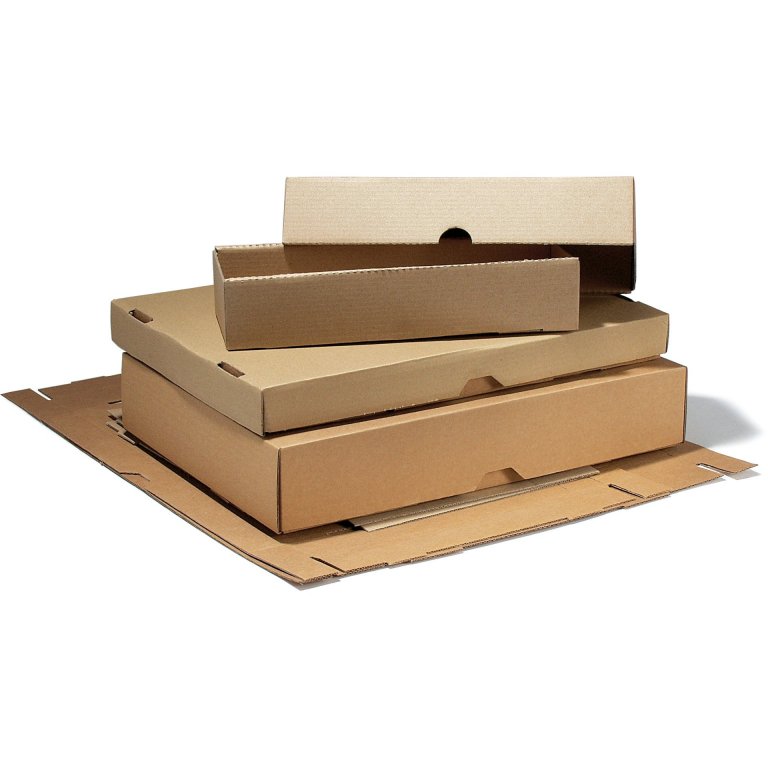 Folding box with lid, corrugated board, brown