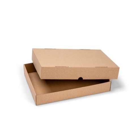 Folding box with lid, corrugated board, brown 50 x 213 x 305 mm, for A4