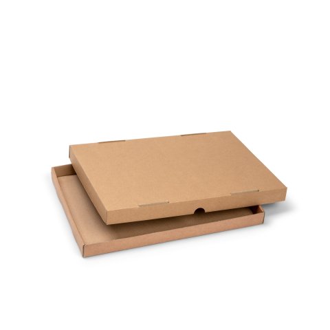 Folding box with lid, corrugated board, brown 25 x 213 x 305 mm, for A4