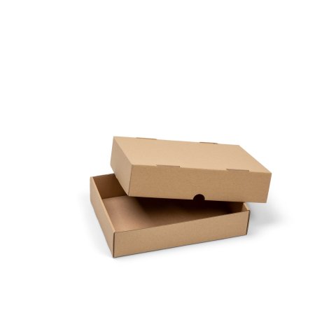 Folding box with lid, corrugated board, brown 50 x 151 x 218 mm, for A5