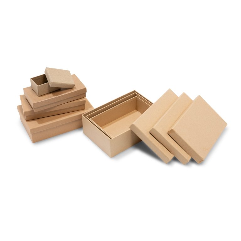 Rectangular cardboard box raw brown