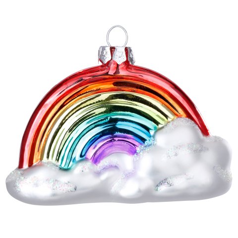 Decorazioni per l'albero in vero vetro Arcobaleno, 10 cm, colorato