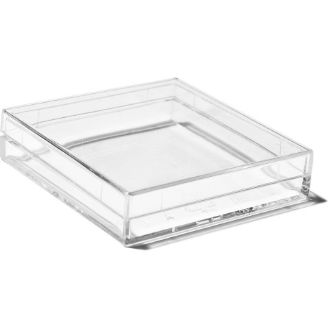 Plastic boxes, transparent, square 51 x 51 x 12 mm, (B)