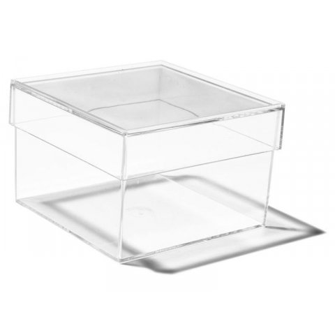 Plastic boxes, transparent, square 75 x 75 x 50 mm, 456 pieces