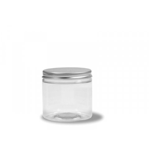 Kunststoffdosen transparent, mit Aluschraubdeckel 650 ml, h = 96 mm, ø 104 mm, ø 93 mm (ID)