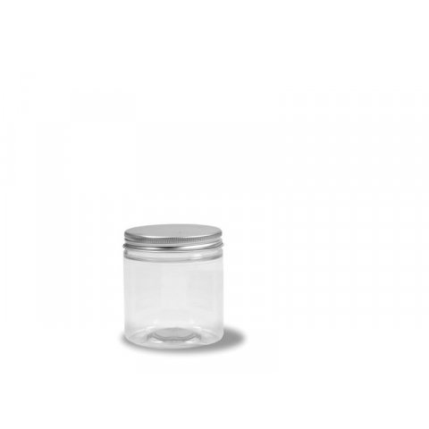 Plastic containers, transparent, with alu screw top 250 ml, h = 78 mm, ø 72 mm, ø 70 mm (ID), 240 piec
