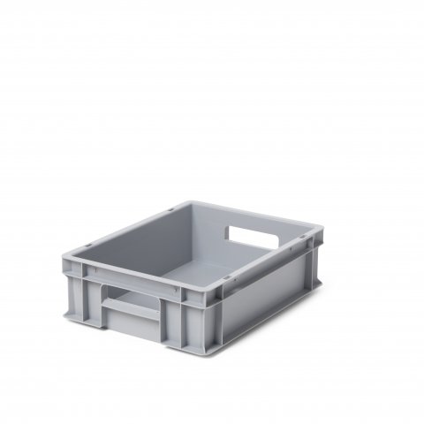 Caja apilable, gris, diferentes tapas disponibles sin tapa, 120 x 300 x 400 mm (altura de apilamiento 110 mm)