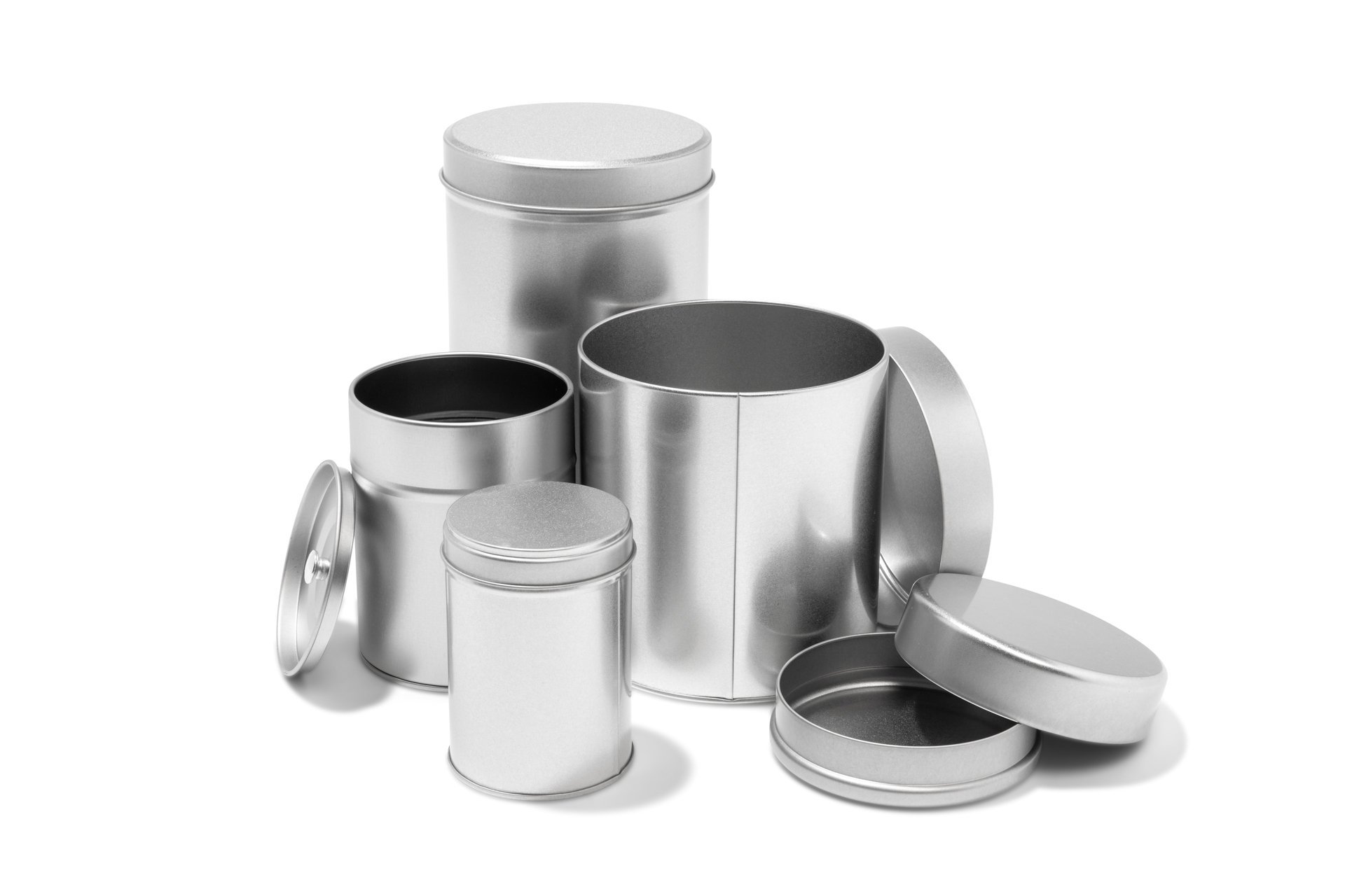 Weißblechdose rund, silber online kaufen