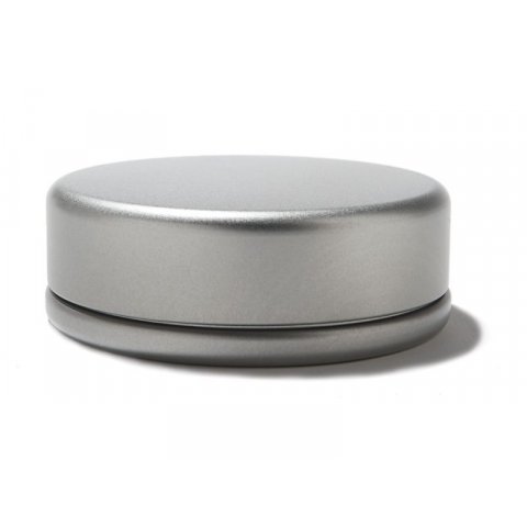 Tin container, round, silver lid without fillet, ø 95, h=35