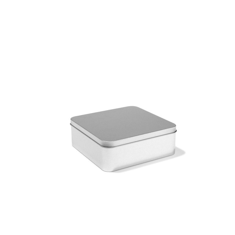 Medium Square Silver Tin Container by Celebrate It