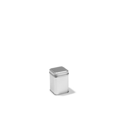 Contenitore di latta quadrato, argento Coperchio senza cerniera, con smusso, 44 x 44 x 62