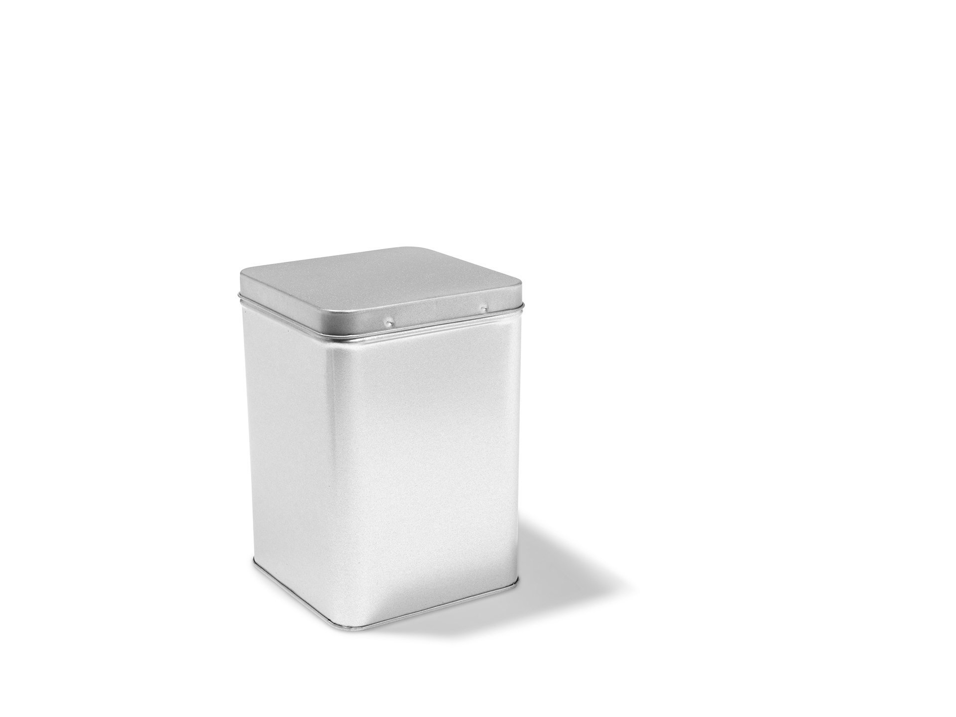 Contenitori in latta rotondi senza saldatura color argento con coperchio a scorrimento | Tinware Direct