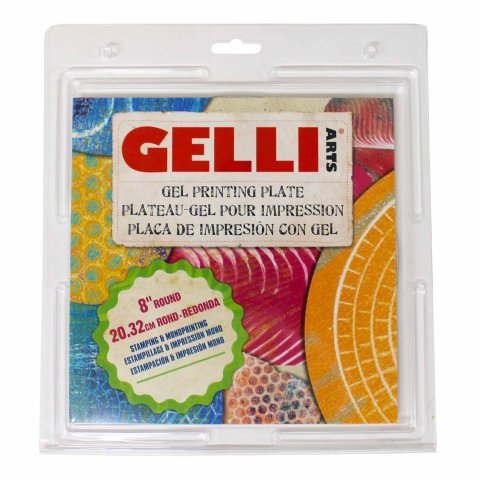 Gelli Arts Gel Druckplatte für Monoprints transparent, ø 203 mm