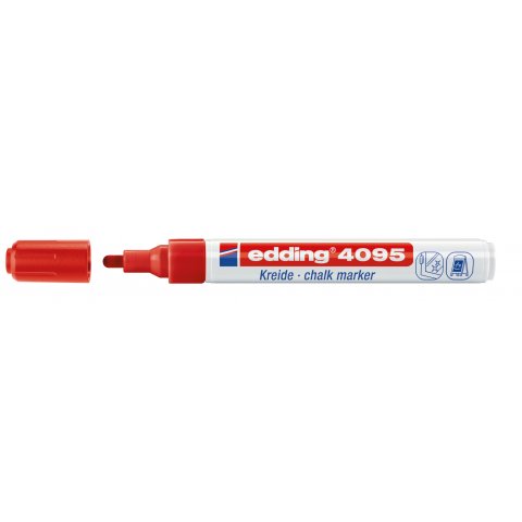 Edding Kreide Marker Stift, Rundspitze 2-3 mm (4095), rot