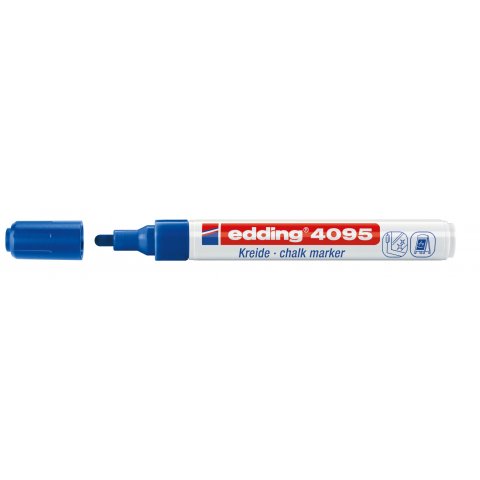 Edding Kreide Marker Stift, Rundspitze 2-3 mm (4095), blau