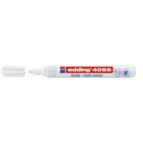 Edding Kreide Marker Stift, Rundspitze 2-3 mm (4095), weiß