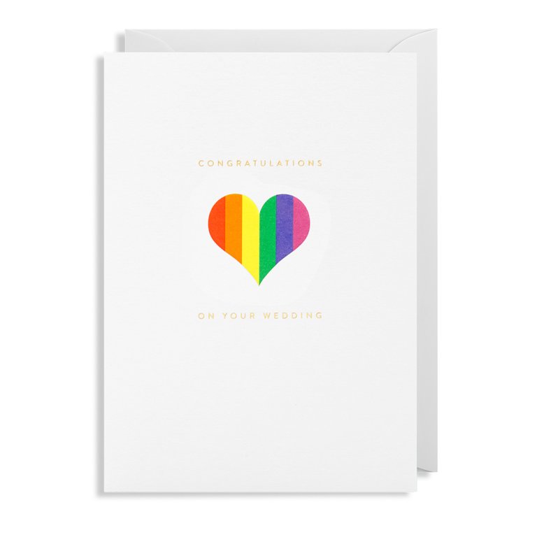 Tarjeta de felicitación corazón arco iris