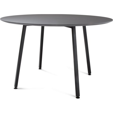 Modulor Y7 table frame, steel, black, 10° MDF Linoleum 4166. beveled edge, 21x ø 1200 mm