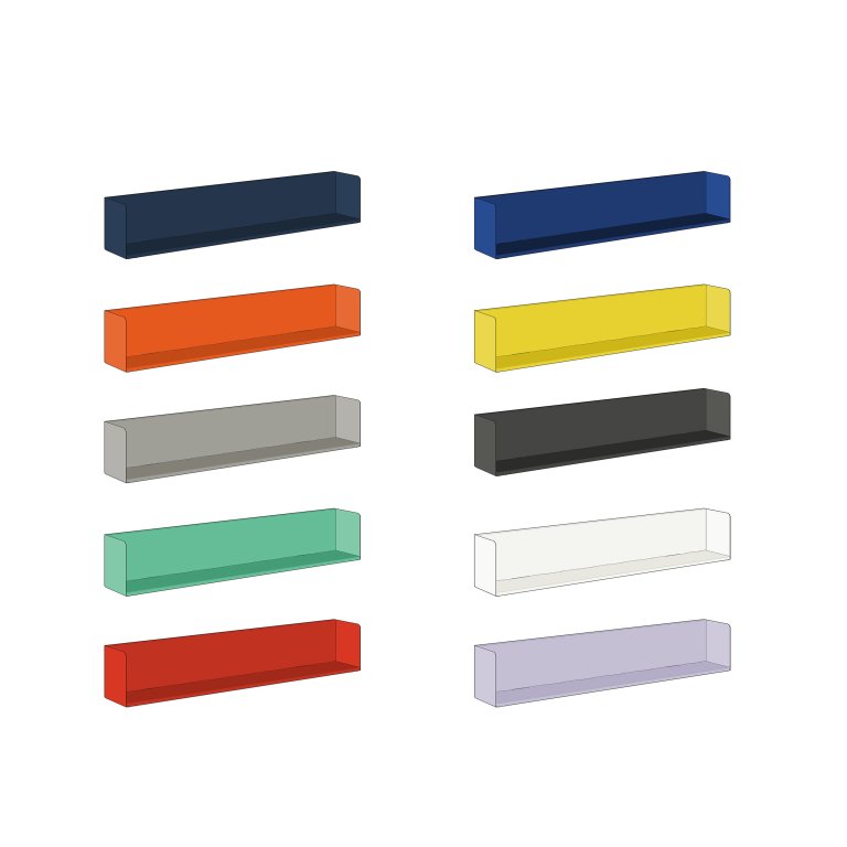 Estantería de pared Modulor L 1200, de color