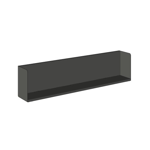 Modulor Wandregal L 1200, farbig 1200x300x210mm, Stahl Roh + Klarlack, glänzend