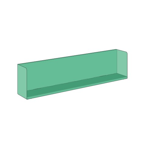 Modulor Wandregal L 1200, farbig 1200x300x210mm, Malachitgrün, RAL Des. 1607050 FS