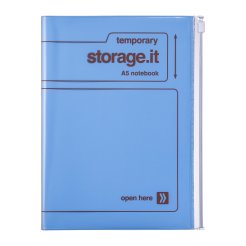 El cuaderno de Mark con cubierta de bolsillo Storage.it DIN A5, transparente/color, azul