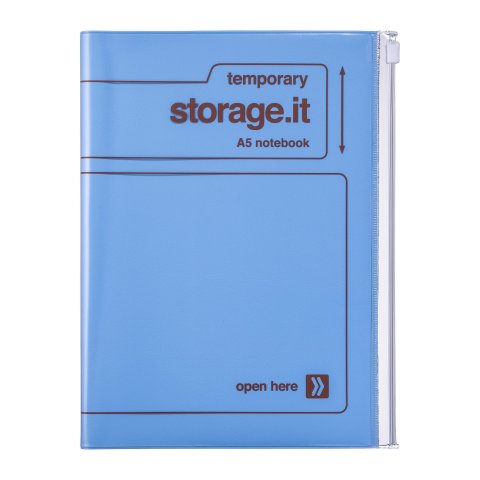 Mark's Notizbuch mit Tascheneinband Storage.it DIN A5, transparent/farbig, blau