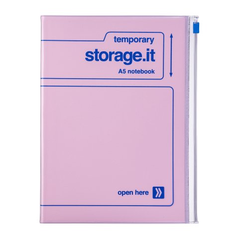 Mark's Notizbuch mit Tascheneinband Storage.it DIN A5, transparent/farbig, pink