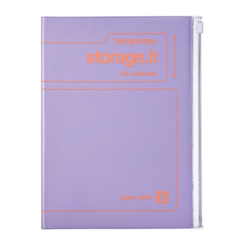 Mark's Notizbuch mit Tascheneinband Storage.it DIN A5, transparent/farbig, violett