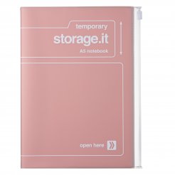 Storage.it Notebook cover with pocket DIN A5, translucent/colored, pink
