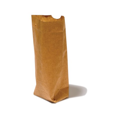 Flat bottom bag, natron paper, brown 140 x 220 mm, 0.5 l, food safe, 10 pieces