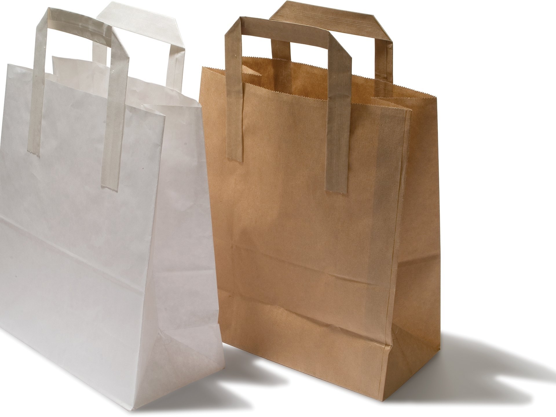 Small Paper carrier bags white/brown large medium 