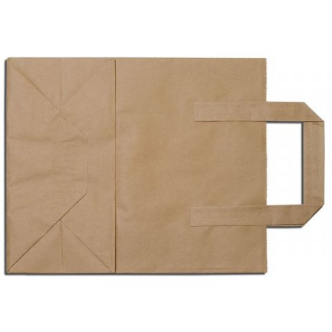 Paper carrier bag with flat handles brown, 220 x 260 x 110 mm, 10 pieces