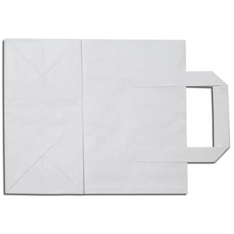 Paper carrier bag with flat handles white, 220 x 260 x 110 mm, 10 pieces
